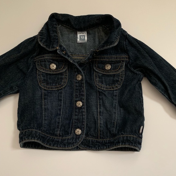Carters Jean jacket and pink turtle neck sz 12 mth - Picture 3 of 5